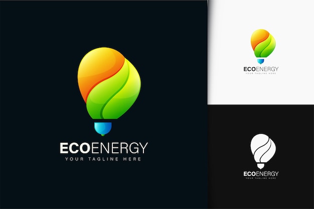 Eco energie logo-ontwerp met verloop