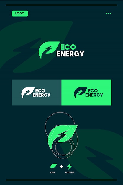 Vettore modello di logo di eco energia / energia verde