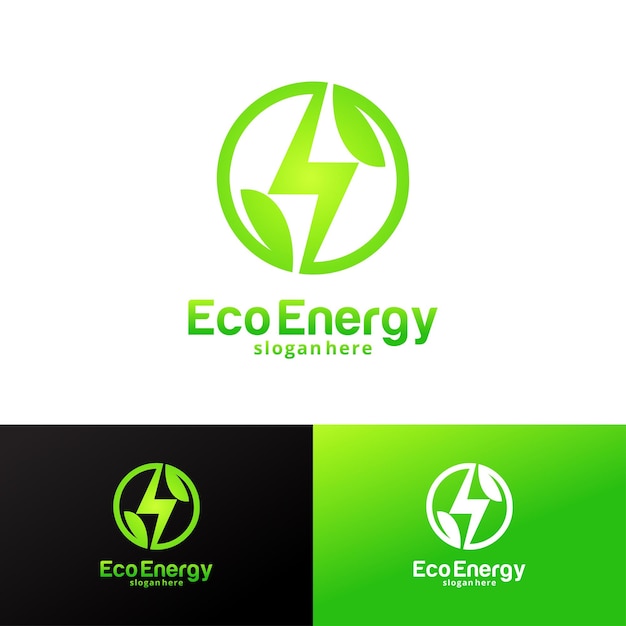 Eco energy logo design template