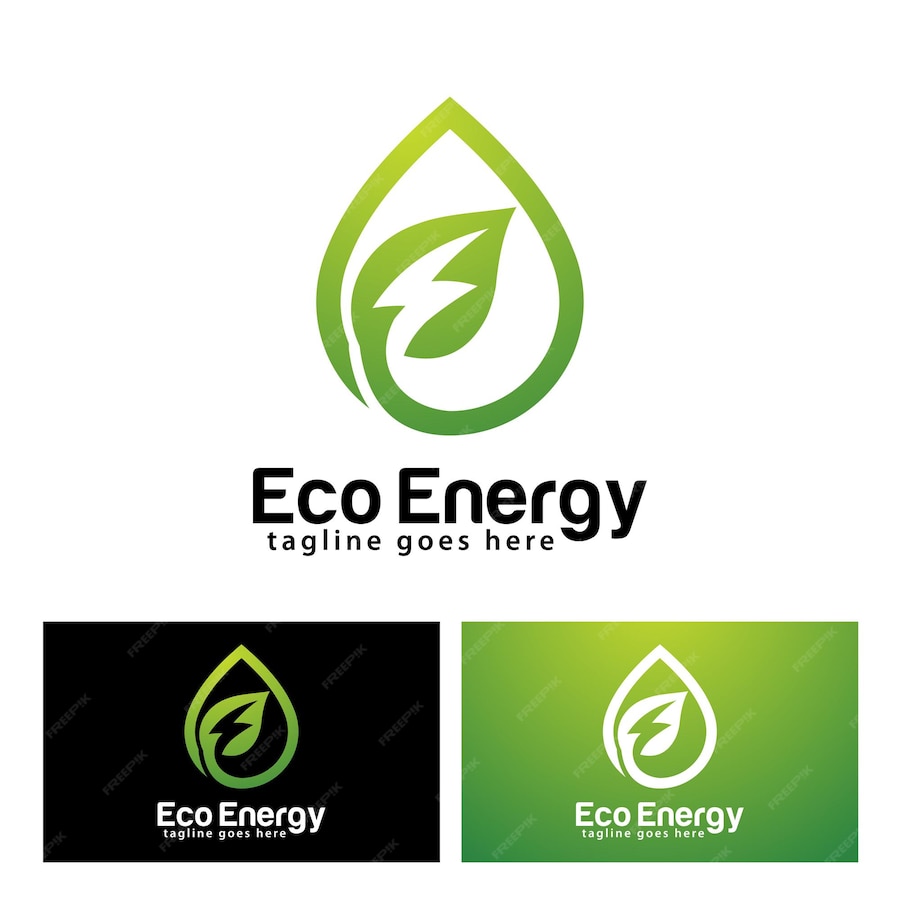 Premium Vector | Eco energy logo design template