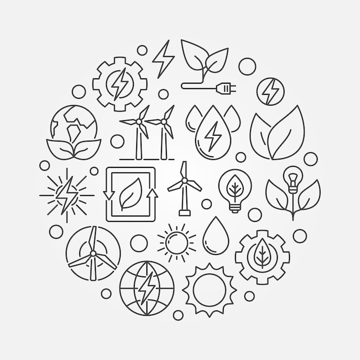 Vector eco energy ronde vectorillustratie of banner