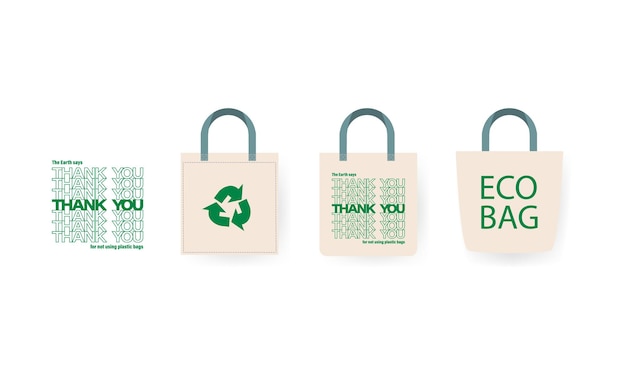 Vector eco fabric cloth bag. vector