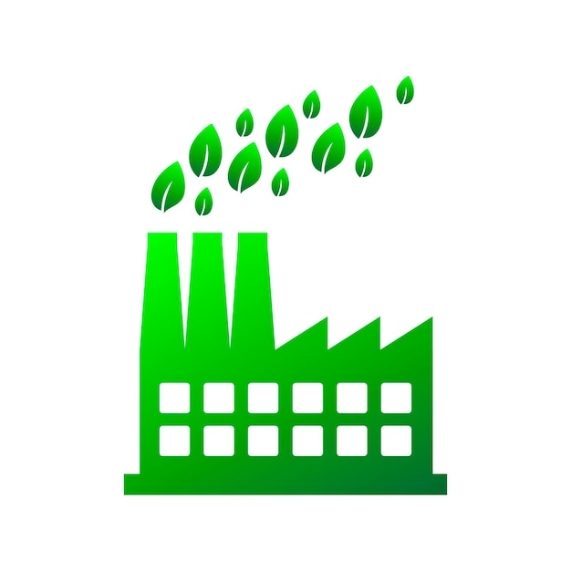 Eco Factory icon Green Ecology Factory vector sign