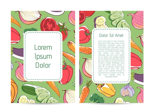 Eco farm products advertising flyer with vegetables