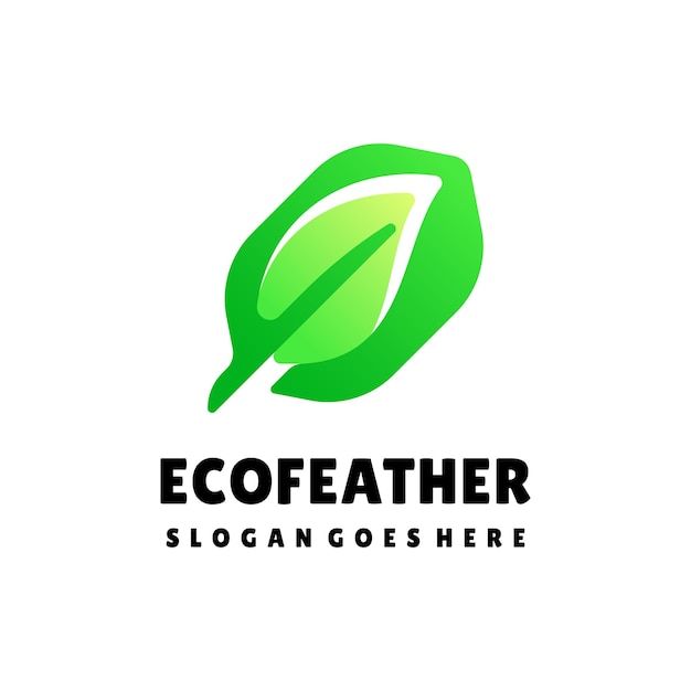 Вектор Шаблон логотипа eco feather