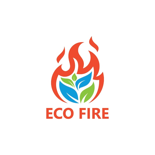 Eco Fire Logo Template Design