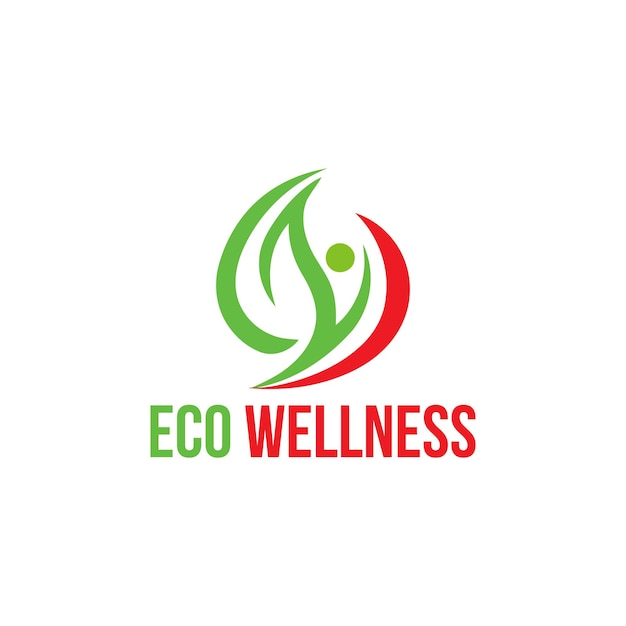 Вектор Логотип коучинга eco fitness wellness peronal