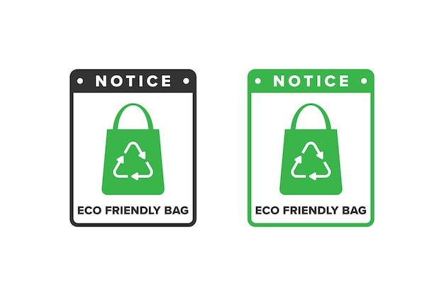 Eco friendly bag icon sign vector design icon board appeals to use eco friendly bags