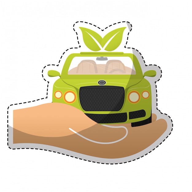 Vettore immagine icona auto eco friendly