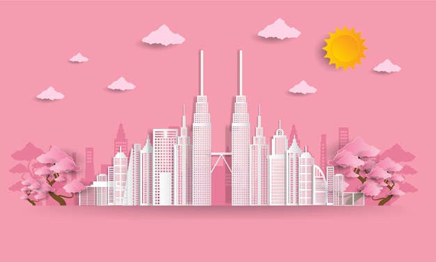 Vector eco friendly city illustration