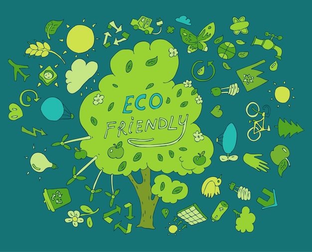 Vector eco friendly concept, vector illustration