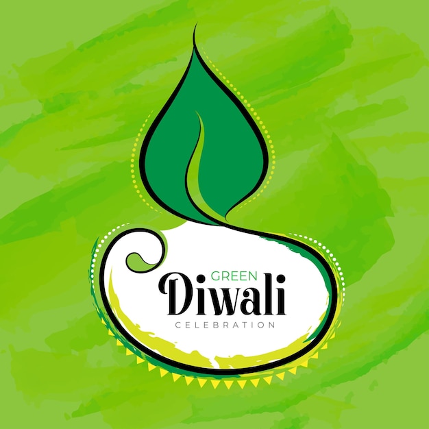 Eco-friendly diwali festival celebration concept greeting template