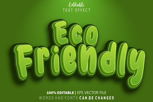 Eco Friendly Editable Text Effect Emboss Cartoon Style