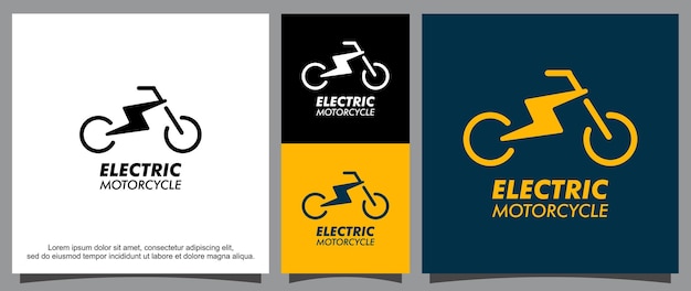 Eco-friendly electric motorcycle logo template