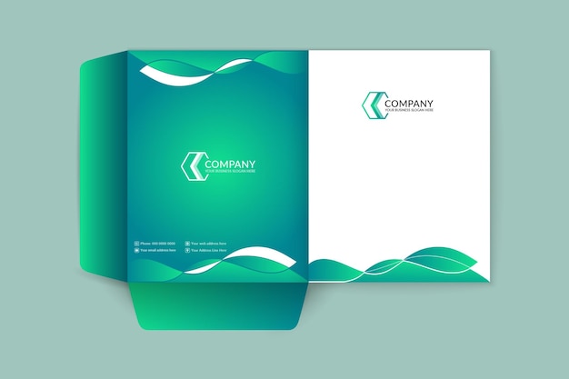 Eco friendly green color presentation folder template