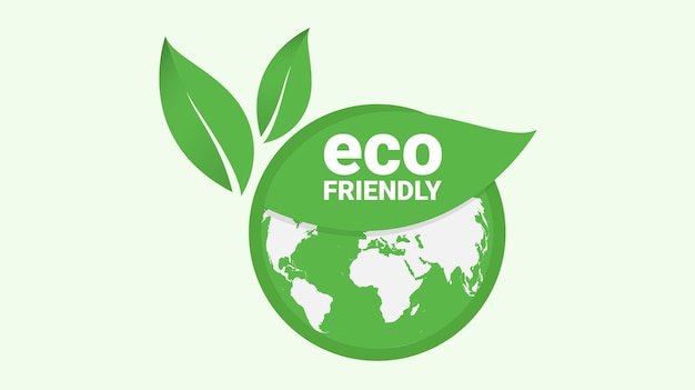 Eco friendly green leaf label sticker