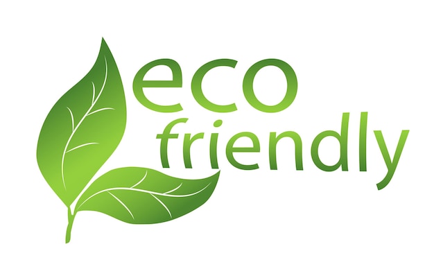 Eco friendly green logo on a white or transparent background with green leaves the concept of green ecology clean ecology environmental friendliness of products