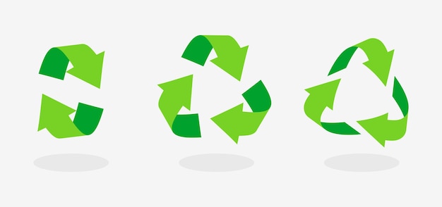 Vector eco friendly green triangular recycling symbol rotate circle arrows icons rotation infographics elem...