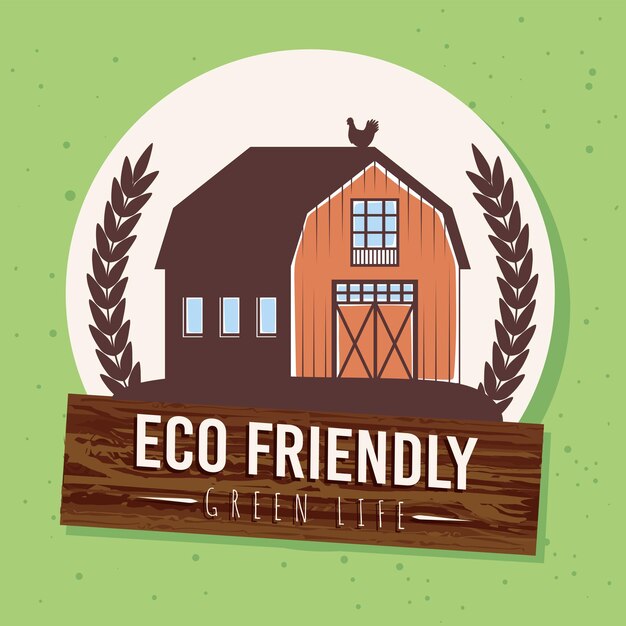 Eco friendly label with farm