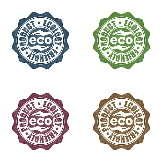 Vector eco friendly product seals set