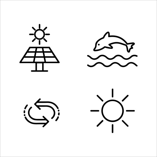 Eco friendly related thin line icon set in minimal style Linear ecology icons