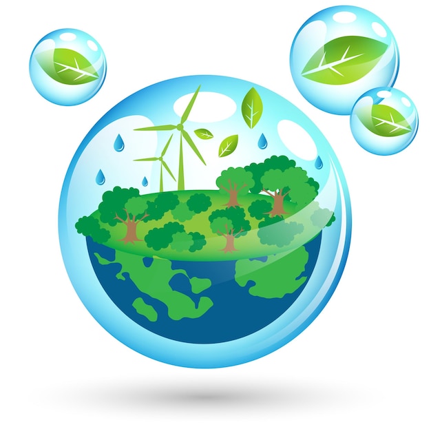 Vector eco friendly world for earth day