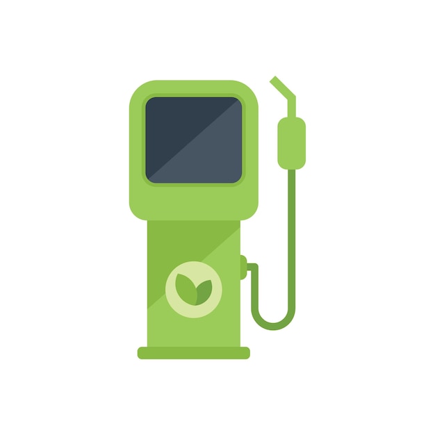 Eco fuel pump icon flat vector Smart money Digital home