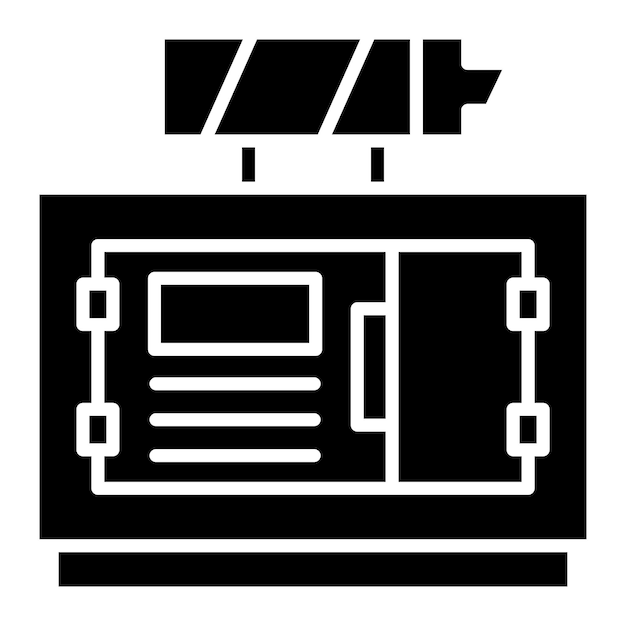 Eco Generator Glyph Solid Zwarte illustratie