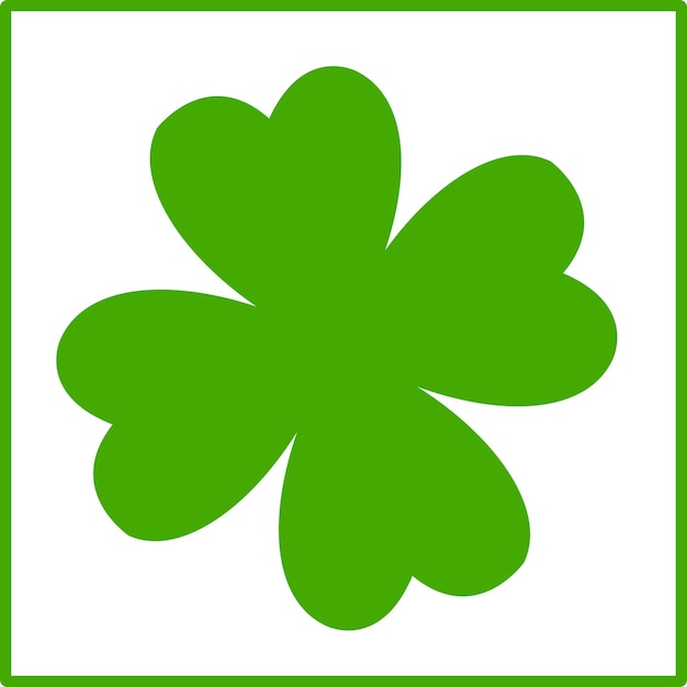 Eco Green Clover Flower Sign Save The Flora Vector Symbol