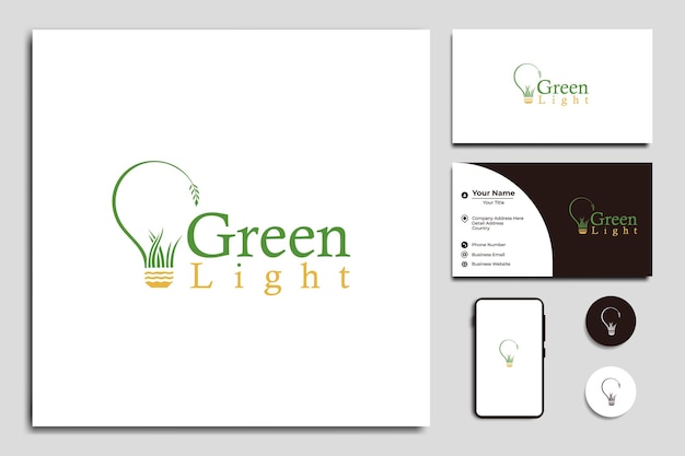Эко-зеленая концептуальная лампа с листом