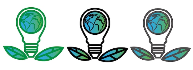葉のアイコン ベクトルとエコ グリーン電気プラグ グラフィック デザイン ロゴのウェブサイトの電気プラグ エコロジー コンセプトでエネルギーを節約