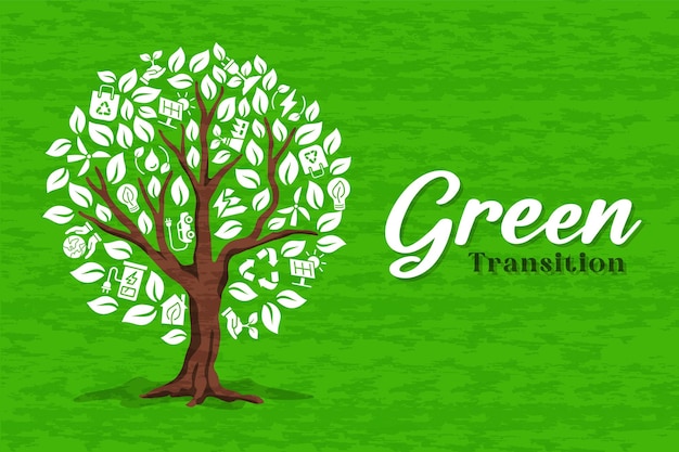 Eco green icons tree Ecology and nature green icons set vector