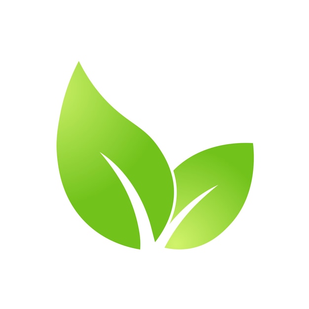 エコ緑の葉のアイコン。ウェブとビジネスのためのバイオネイチャーグリーンエコシンボル。シンプルなフラットイラスト