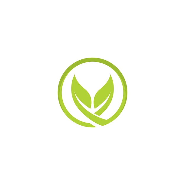 Eco green leaf logo vector icon illustration