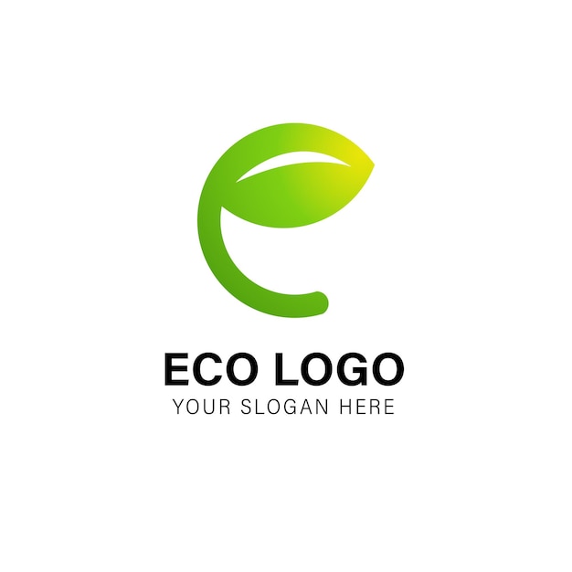 Вектор Логотип экологического зеленого листа