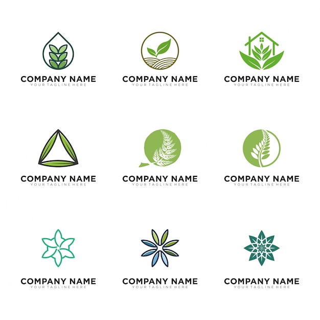 Vector eco green logo set