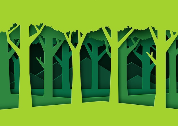 Eco green nature forest background template.