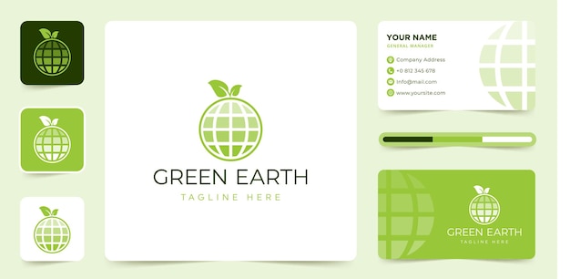 Eco groen blad globe earth logo vector afbeelding