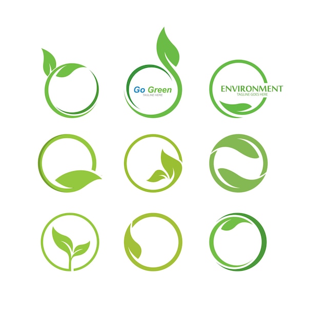 Eco groen blad logo vector pictogram illustratie