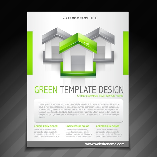 Vector eco groene brochure folder poster sjabloon