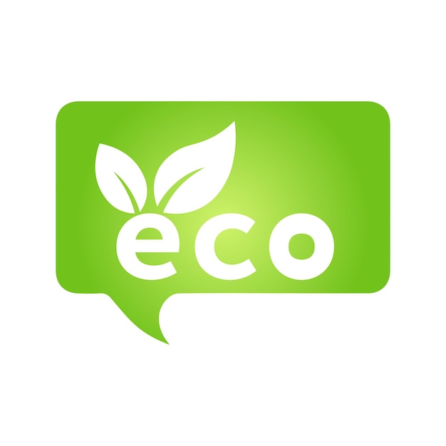 Eco groene wolk tekstballon icoon Bio natuur groen eco symbool voor web en business
