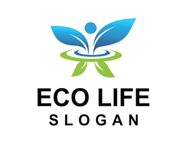 ベクトル eco health life ロゴデザイン ダイエットロゴデザイン