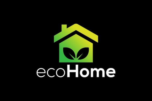 Vector eco home leaf icon logo design vector template