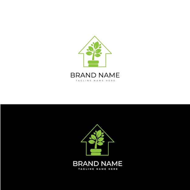 Vector eco home logo design