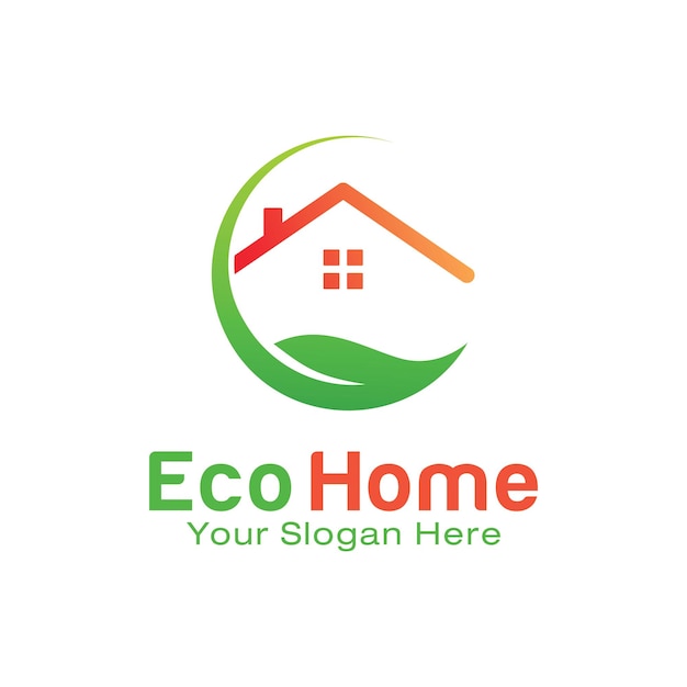 Eco Home-logo ontwerpsjabloon