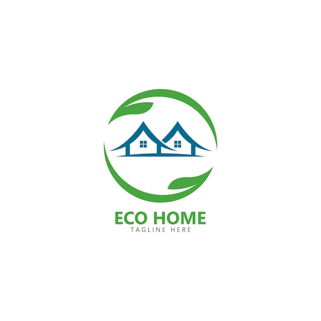 Eco home logo vector icon illustration