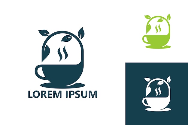 Eco hot drink logo template design vector