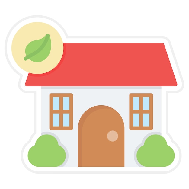 Eco house flat illustration