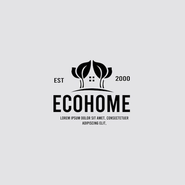 Eco house life green leaf logo