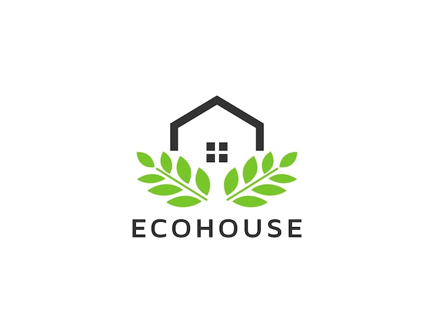 Eco house logo design illustration